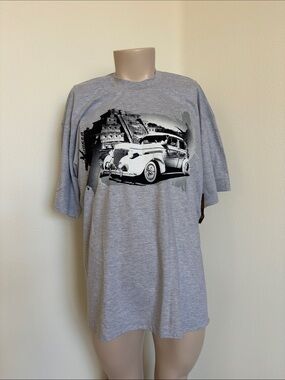 Joker | Classic Car Graphic Crew Neck T-Shirt - Gray XL
